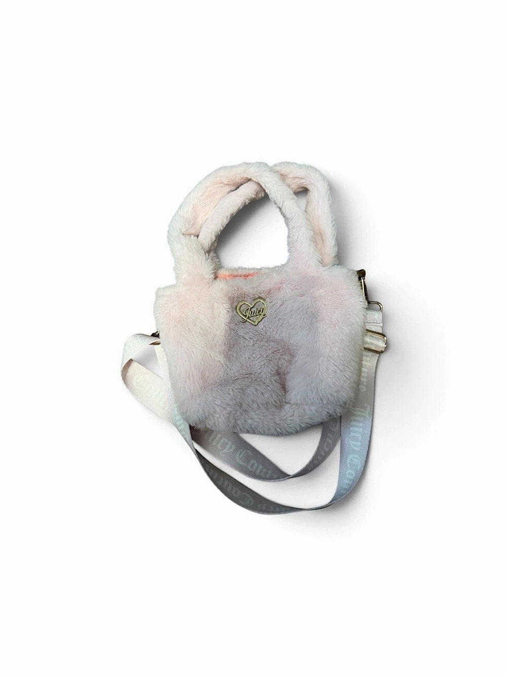 Juicy Couture Plush Mini Shoulder Bag in Pink & Gray